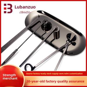 شمعة من خمس قطع في بندقية إكسسوارات سوداء من الفولاذ المقاوم للصدأ خطاف قاطع فتيل طفاية طفاية بالجملة - Product Image 6