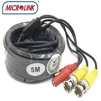 Câbles de caméra de vidéosurveillance siamois coaxiaux rg59 2c power cabo avec câble de saut coaxial d'alimentation cc