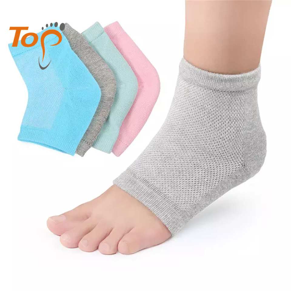 Красочные силиконовые гелевые увлажняющие пятки Спа носки для потрескавшихся ног