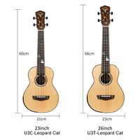 OEM EARTHGRACE U3C Ukulélé Acoustique Haut de Gamme 23/26 Pouces, Finition Brillante, Cordes en Nylon, Mini Guitare Concert de Qualité Supérieure