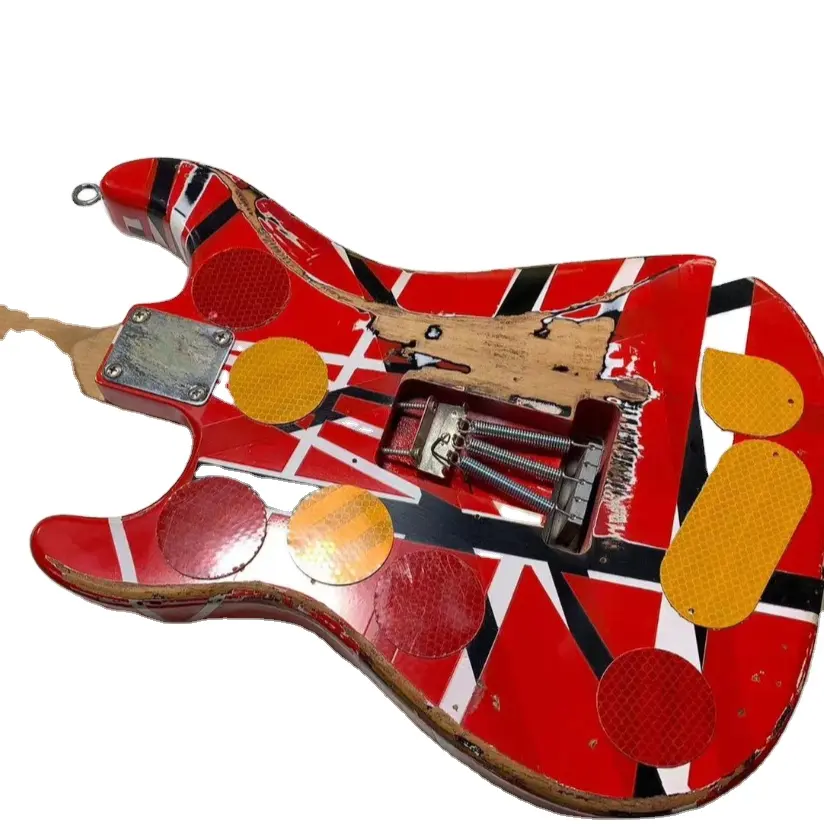 Van Halen Frank 5150 relics Electric Guitar Decorated With Black And White Stripes lampshade Free Shipping