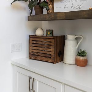 Scatola in Legno per Router WiFi - Elegante Coprimodem Decorativo da Parete con Sistema di Gestione Cavi - Product Image 3