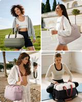 Sac de sport compact LOVEVOOK pour femme avec grande poche pour gourde, sac de voyage week-end avec compartiment à chaussures