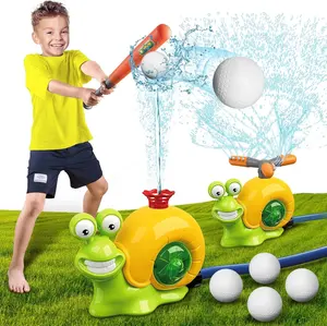 DWI Dowellin 2合1旋转螺旋桨儿童户外后院水上运动玩具带棒球飞溅的蜗牛喷水玩具