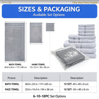 Ensemble de serviettes en coton jacquard couleur unie avec logo personnalisé, 10 ou 18 pièces, serviettes de toilette, de visage et de bain, pour spa et hôtel, vente en gros, filé à l'anneau 16S, portable