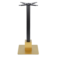 Base de table de luxe noir mat et or brossé |   Socle rond robuste pour usage commercial
