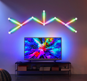 แผงไฟติดผนังอัจฉริยะตกแต่ง 9 แถว ควบคุมผ่านแอพฯ ไฟ LED สำหรับทีวี ซิงค์เพลง เปลี่ยนสีได้ เหมาะสำหรับห้องเกมส์และสตรีมมิ่ง - Product Image 1