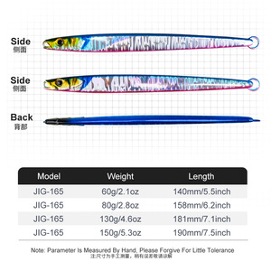 TEASER J165 60g 80g 130g 150g Jig <span class=keywords><strong>in</strong></span> Metallo a Lenta Affondamento <span class=keywords><strong>per</strong></span> <span class=keywords><strong>Pesca</strong></span> <span class=keywords><strong>in</strong></span> Acque Profonde, Esca Viva Luminosa 60-180g <span class=keywords><strong>per</strong></span> Pesci d'Acqua Salata - Product Image 3