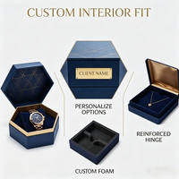 Boîte hexagonale rigide personnalisée de luxe pour bijoux, design d'emballage cadeau unique