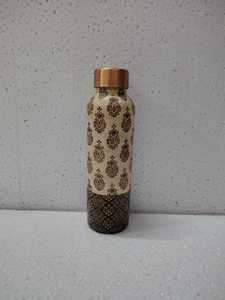 Meena Printed <b>Copper</b> Water Bottle Decorative Metal Drinkware <b>Copper</b> Finish <b>Gift</b> Use Metal Crafts - Product Image 3