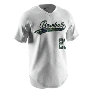 Newest V Neck Embroidery Street Culture White 100% <b>Polyester</b> v Neck Solid Baseball Sports Custom Jersey Uniform T <b>Shirt</b> Baseball - Product Image 3