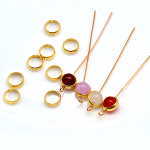 Anello a doppio foro in acciaio inossidabile con placcatura PVD oro 18K e argento, da 8mm, 10mm, 12mm, 14mm, a forma di cerchio rotondo, per montaggio <span class=keywords><strong>perline</strong></span> - Product Image 3