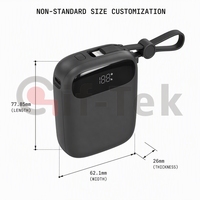 Batterie externe Li-Polymère 10000mAh avec câble Type-C intégré, charge rapide 20W, chargeur de voyage portable