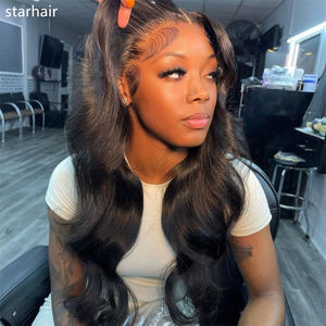 STARHAIR Hi-Q <span class=keywords><strong>alibaba</strong></span> vente chaude produits 2024 perruque ondulée frontale en dentelle brute cheveux humains brésiliens naturels à cuticule alignée - Product Image 2