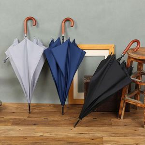 25" Semi-Automatic Rainproof Umbrella Businessmen Plastic/Rubberized Handle RPET Straight Logo Business <b>Gifts</b> Customized Color - Product Image 2