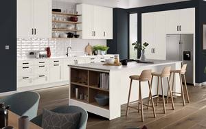 Alland tùy chỉnh thiết lập Cổ Điển Đựng thức ăn tủ thiết kế đảo đồ nội thất Shaker CửA Màu Xanh lá cây tủ bếp với bồn rửa và Countertop - Product Image 3