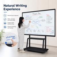 Tableau blanc interactif tactile de bonne qualité, système double Android Windows Ops, tableau numérique pour l'université