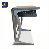 Bureau d'école moderne en aluminium vert et bleu, durable, réglable en hauteur, avec plateau en bois et ensemble chaise, mobilier pour étudiants