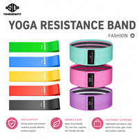 Juego de Bandas de Resistencia de Tela de Poliéster y Algodón, Bandas para Glúteos con Interior de Látex Antideslizante para Ejercicios de Piernas y Glúteos para Mujeres