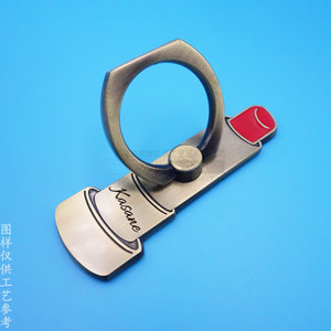 <b>Customized</b> Retro Metal Ring Holder <b>Lipstick</b> Shape Zinc Alloy Desktop Phone Stand Bronze Color - Product Image 2