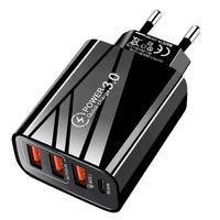 Großhandel Reiseladegerät Amerikanische Britische Europäische Normen 3USB Typ C PD20W QC3.0 Smart Power Adapter Ladegerät