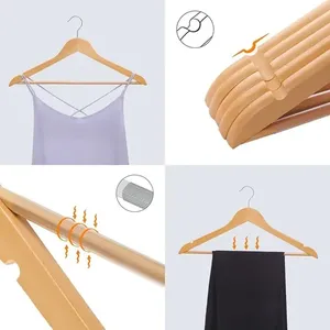 Laura Ashley ไม้แขวนเสื้อที่ทำจากไม้ทันสมัย30แพ็คไม้แขวนกางเกงประหยัดพื้นที่ใช้สำหรับร้านขายเสื้อผ้าปรับแต่งโลโก้ได้ - Product Image 5