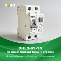 DOHO DHL3-63 1P+N RCCB Montaje en Riel DIN Capacidad de Interrupción 6kA Curva B/C Poliéster Protección IP20 230V/240V 50/60Hz Doméstico