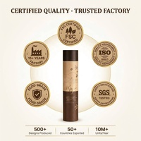Emballage cylindrique en papier kraft de luxe personnalisé avec estampage à chaud en feuille d'or pour aliments, thé, spiritueux, cosmétiques, bougies, OEM