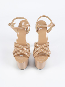 Sandali Estivi Color <span class=keywords><strong>Cammello</strong></span> con Tacco Alto 17 CM, <span class=keywords><strong>Scarpe</strong></span> Esotiche per Pole Dance, Sandali con Plateau e Cinturino alla Caviglia Sexy per Donne - Product Image 6