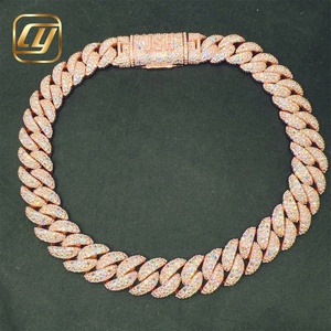 Cadena Cubana Miami Iced Out de Plata de Ley 925 con Diamantes de Moissanita VVS de 12 mm, Joyería Hip Hop Buss Down - Product Image 1