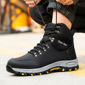 DianSen D865 Stivali di Sicurezza Alti con Punta in Acciaio, Suola Intermedia in Kevlar, Pelle in Microfibra Impermeabile, Stivali da Lavoro per <span class=keywords><strong>Uomo</strong></span> - Product Image 3