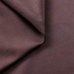 Wholesale High Quality Gold Stamping Brown 4 Way Stretch Custom Printed 100 Polyester Suede Knitted Fabric For Coat