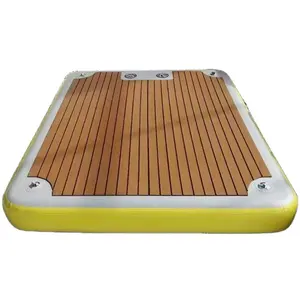 Plataforma de pesca con trefilado de PVC de tamaño personalizado, alfombrilla flotante de agua, plataforma flotante inflable, plataforma de balsa flotante