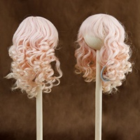 Accessoires poupées en peluche BJD American reborn bisque poupée antique cheveux français bouclés rose eau ondulée mohair poupée perruques