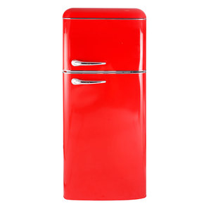 Réfrigérateur double porte vintage rétro rouge en acier inoxydable personnalisable, idéal pour la maison - Offre spéciale - Product Image 1