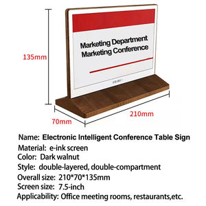3 buah tag tampilan harga Digital kayu dengan 2 granule nomor yang dapat disesuaikan & 10 label di dalam kartu nama untuk sistem pertemuan - Product Image 6