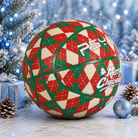 Ballon de basketball en caoutchouc PSYCHE à thème de Noël, taille 7, ballon de jeu de rue toutes saisons pour promotion et cadeaux de fêtes