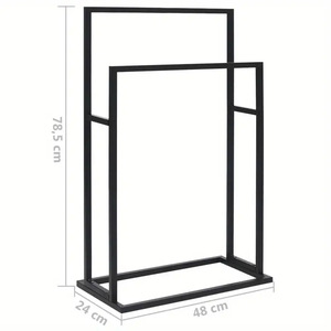 <span class=keywords><strong>Porte</strong></span>-serviettes <span class=keywords><strong>de</strong></span> <span class=keywords><strong>salle</strong></span> <span class=keywords><strong>de</strong></span> <span class=keywords><strong>bain</strong></span> double niveau, écologique, imperméable, en fer, sur pied, avec penderie métallique et barre <span class=keywords><strong>de</strong></span> rangement pour vêtements - Product Image 4