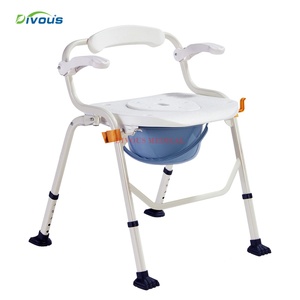 Chaise de toilette portable pliable pour fauteuil roulant, douche et salle de bain – Fauteuil roulant manuel pour personnes à mobilité réduite - Product Image 1