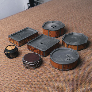 Xiangfei Pure Pewter <b>Tea</b> <b>Tray</b> Rectangle Bamboo Material <b>Tea</b> Ceremony Accessory Storage <b>Tray</b> For Table Use - Product Image 3