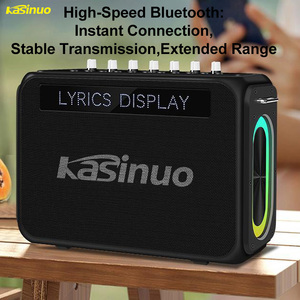 Enceinte KTV portable en gros 40W avec affichage des paroles, éclairage RGB, 6 haut-parleurs, double diaphragmes, puce DSP, micro <span class=keywords><strong>sans</strong></span> <span class=keywords><strong>fil</strong></span> 2.4G, streaming OTG - Product Image 3