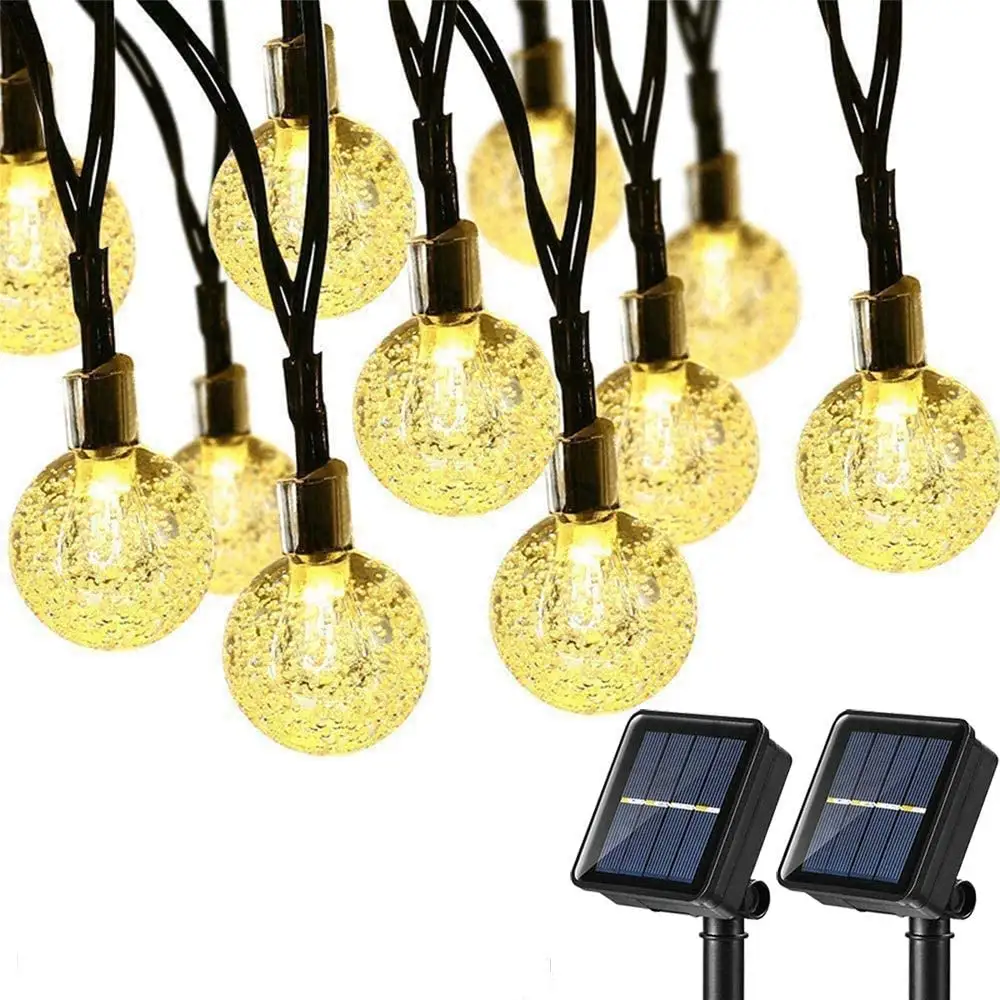 8 Modes Crystal ball 5M/7M/9.5M/12M LED Fairy Lights Garlands for Christmas Party Decoration Outdoor Solar String Lights