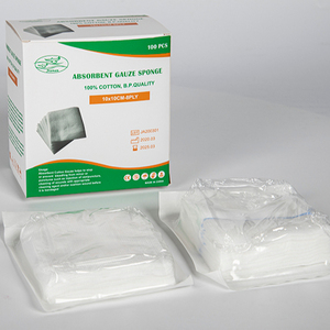 Éponge en gaze absorbante 100% coton, qualité BP, 40s 12 plis, tampon médical stérile - Product Image 3