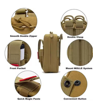 Sac de rangement tactique médical EDC le plus vendu avec fermeture éclair en nylon, trousse de premiers soins portable pour l'extérieur et kit d'outils de survie d'urgence