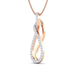 Collier pendentif en argent sterling 925 plaqué or rose avec symbole de l'infini et diamant de laboratoire, cadeau classique pour fiançailles et mariage - Product Image 3