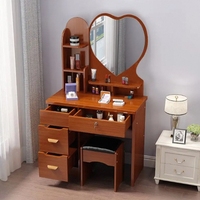 Table de maquillage moderne et simple multifonctionnelle pour chambre à coucher de princesse Via Netflix Petits meubles de maison en bois pour hôtel