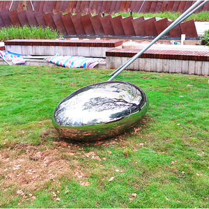 Stainless Steel Egg <b>Bench</b> Outdoor Modern Mirror Finish Park Patio Furniture Contemporary Design Durable <b>Metal</b> Seat - Product Image 1