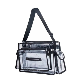 Borsa a Tracolla in PVC per Truccatori, Borsa Trasparente per Cosmetici, Organizer da Viaggio per Make-up, Borsa Tote <span class=keywords><strong>MUA</strong></span> con Tracolla - Product Image 1