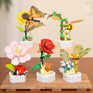 Bloques de Construcción, Simulación de Insectos, Planta en Maceta, Juguete Educativo de Ensamblaje para Adolescentes de 8 a 13 Años, 100-200 Piezas - Product Image 1
