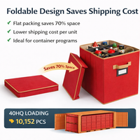 Organisateur de rangement rigide pliable Casse-Noisette pour décorations de Noël, 9 compartiments réglables, écologique, durable, fabrication usine